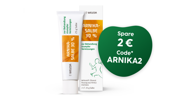 Anzeige: 2 € auf die Arnika-Salbe von Weleda mit dem Code ARNIKA2 sparen
