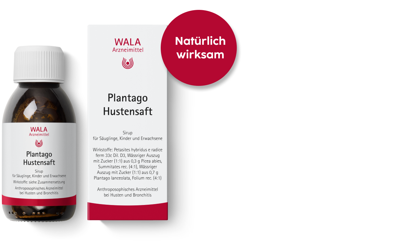 Anzeige, WALA Plantago Hustensaft  Ab dem Säuglingsalter geeignet, Löst den Schleim Lindert den Hustenreiz