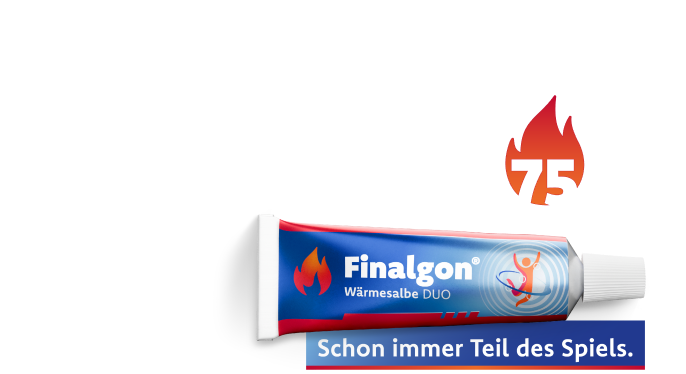 Anzeige: Finalgon®-  seit 75 Jahren, Du brennst für das Spiel. Wir brennen für dich. Finalgon® - Schon immer Teil des Spiels.